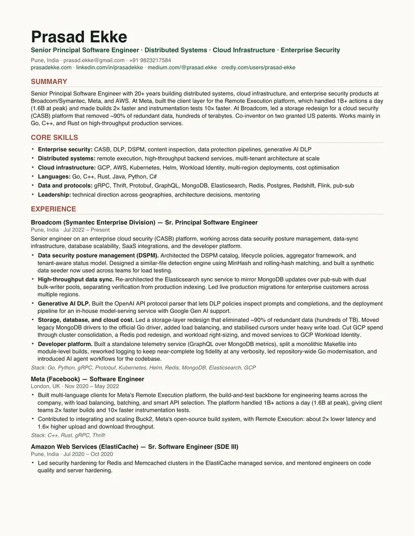 Preview of Prasad Ekke resume